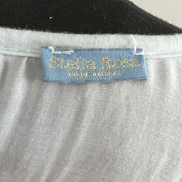STELLA ROSA Italy Light Blue Cotton Blend Embroidered Long Sleeve Blouse Top M - Picture 6 of 7